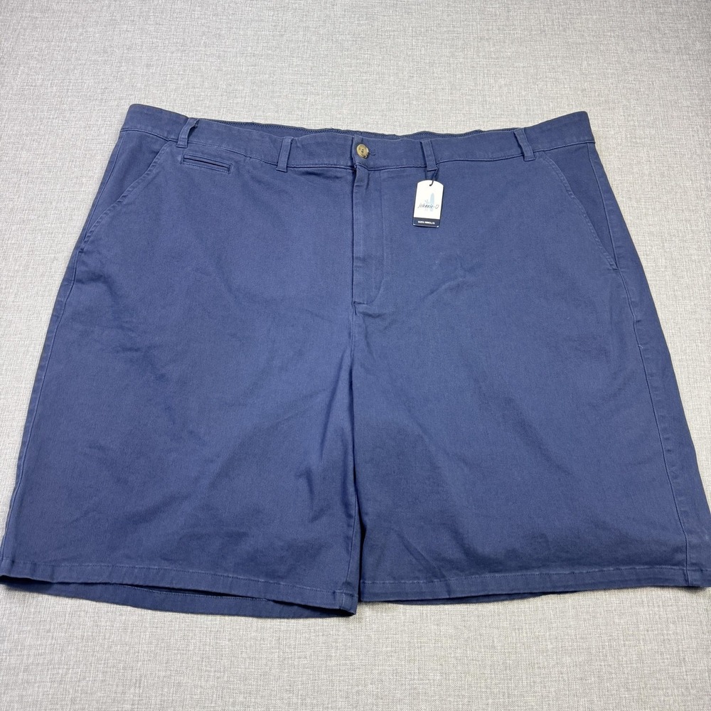 Johnnie-O Chino Shorts Mens 50 Blue Cotton Spandex Stretch Flat Front 10" Inseam